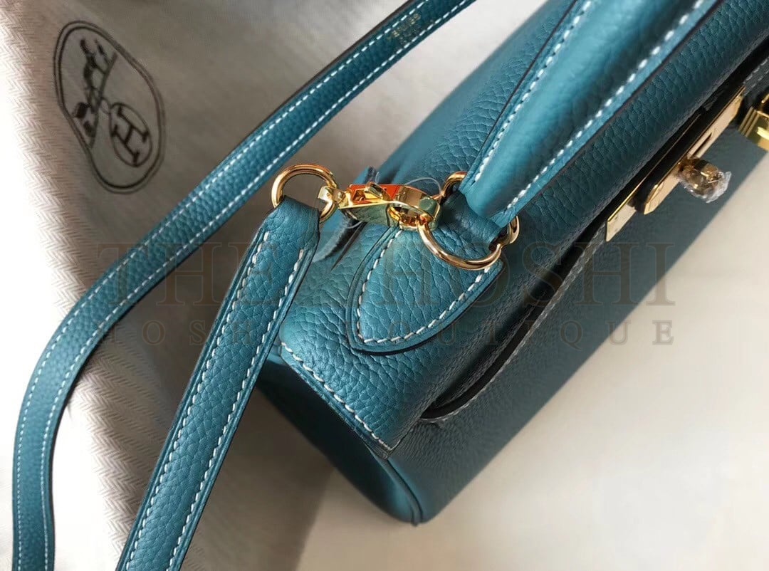 H**me5 Kelly 32cm Retourne Bag in Blue Jean Clemence Leather GHW Master Quality