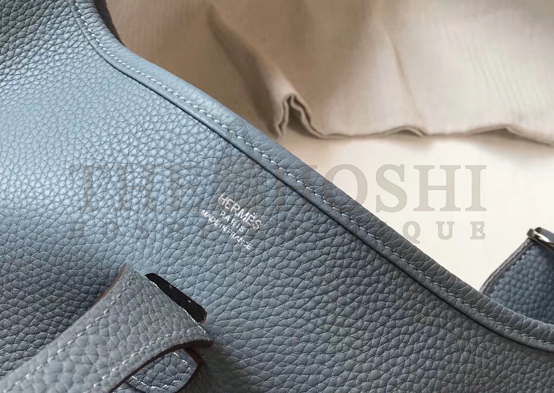 H**me5 Evelyne III 29 Bag In Blue Lin Clemence Leather Master Quality
