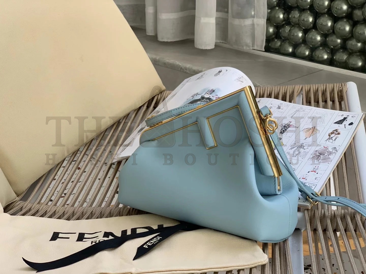 F**di First Small Bag In Light Blue Nappa Leather Master Quality