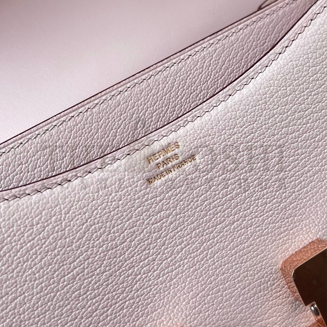 H**me5 Constance 1-18 Mirror Bag In Mauve Pale Chevre Mysore Leather Master Quality