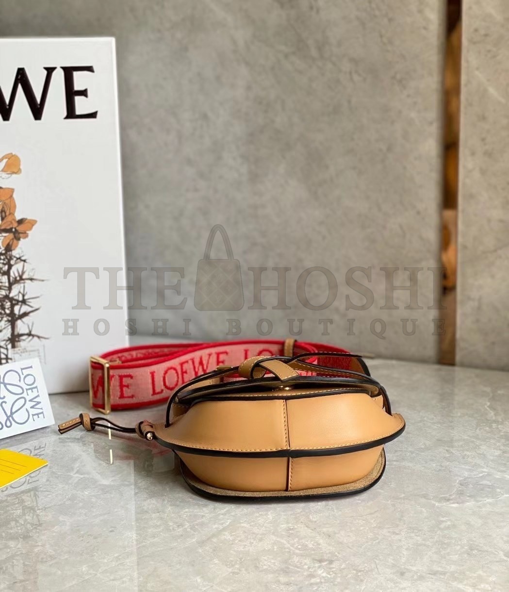 L0ew* Mini Gate Dual Bag In Brown Calfskin Master Quality