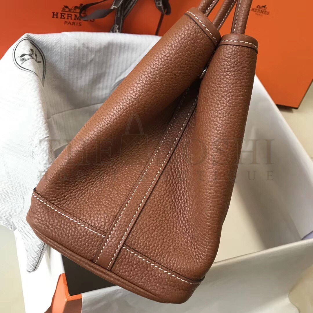 H**me5 Garden Party 30 Bag In Gold Clemence Leather Master Quality
