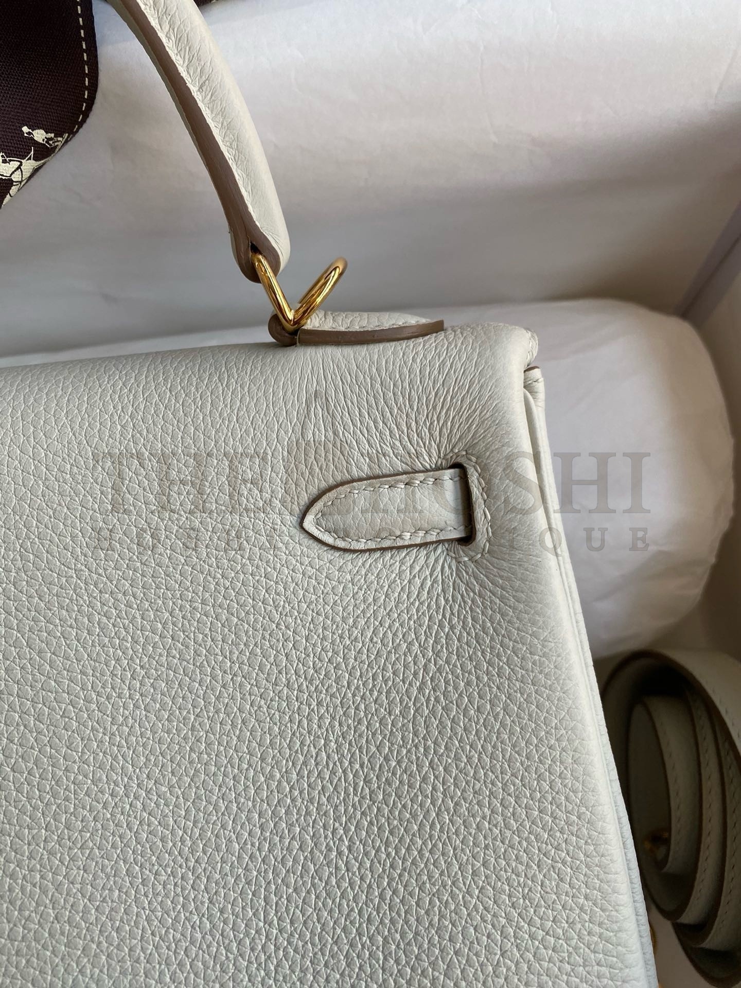 H**me5 Kelly Retourne 25 Handmade Bag In Beton Clemence Leather Master Quality