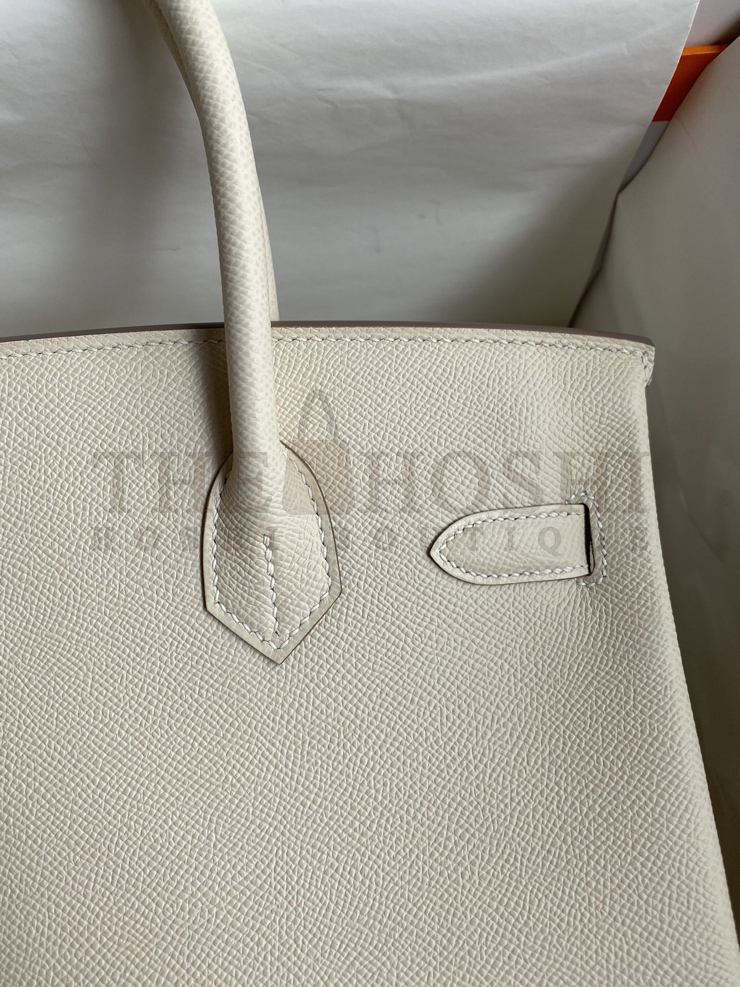 H**me5 Birkin 30 Retourne Handmade Bag In Craie Epsom Calfskin Master Quality
