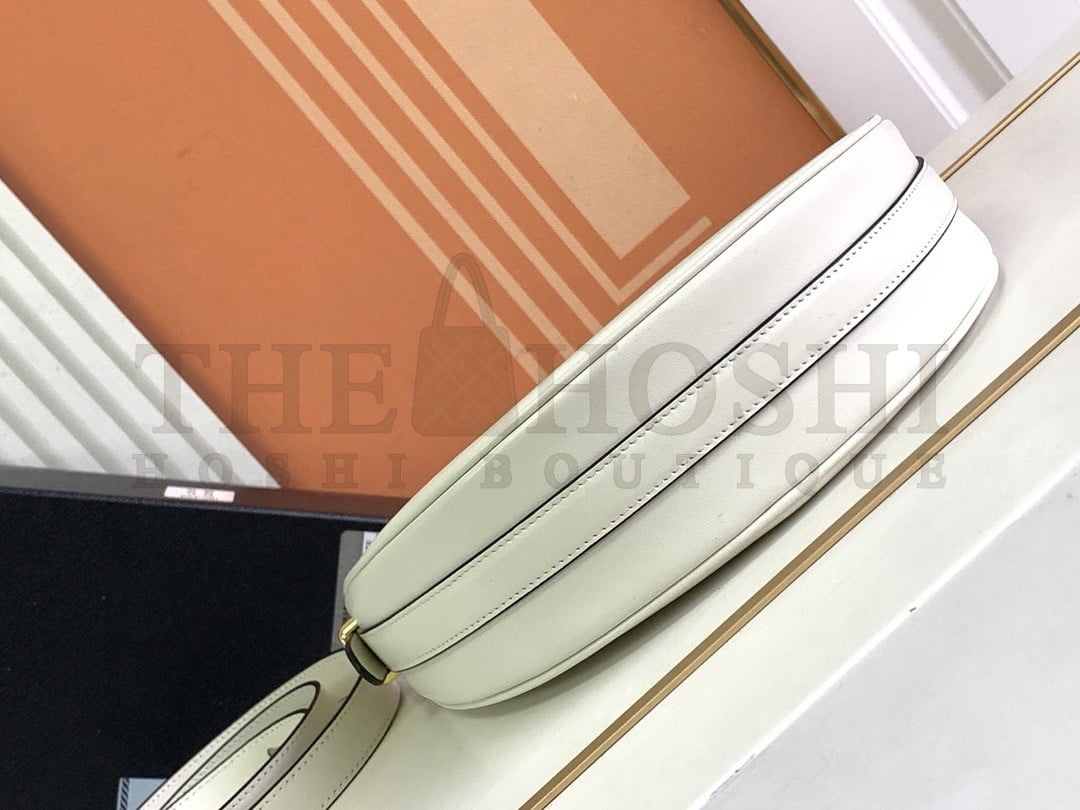 Pra*a Shoulder Bag in Woven Straw and White Leather Master Quality