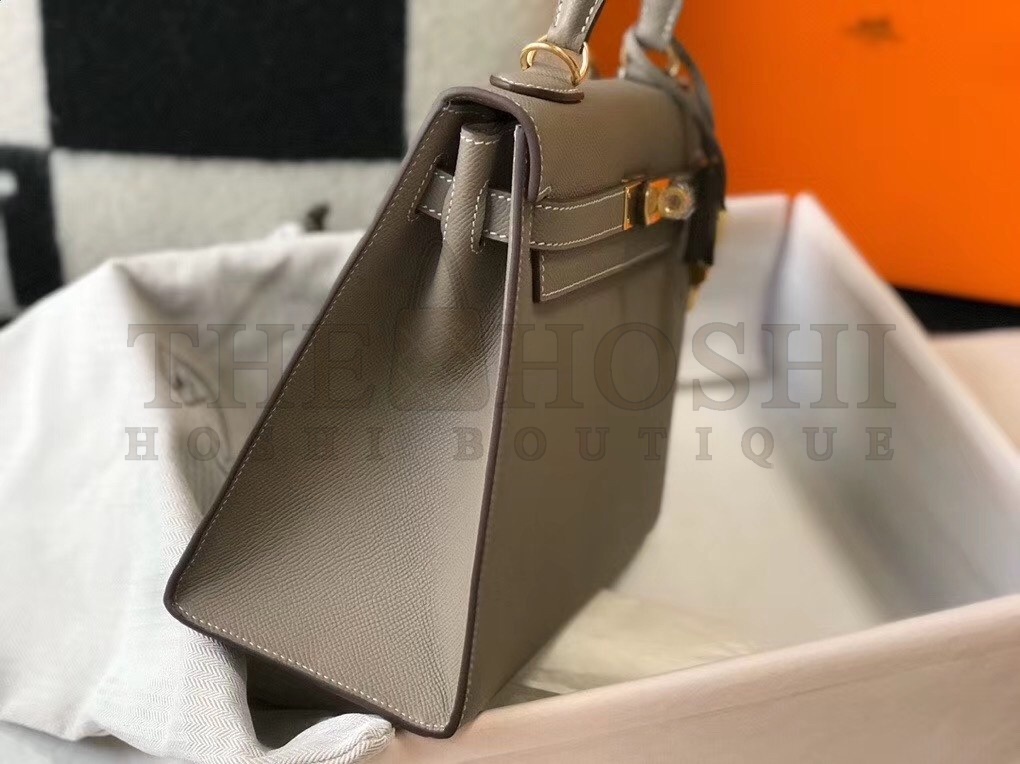 H**me5 Gris Asphalt Epsom Kelly 28cm Sellier Bag GHW Master Quality