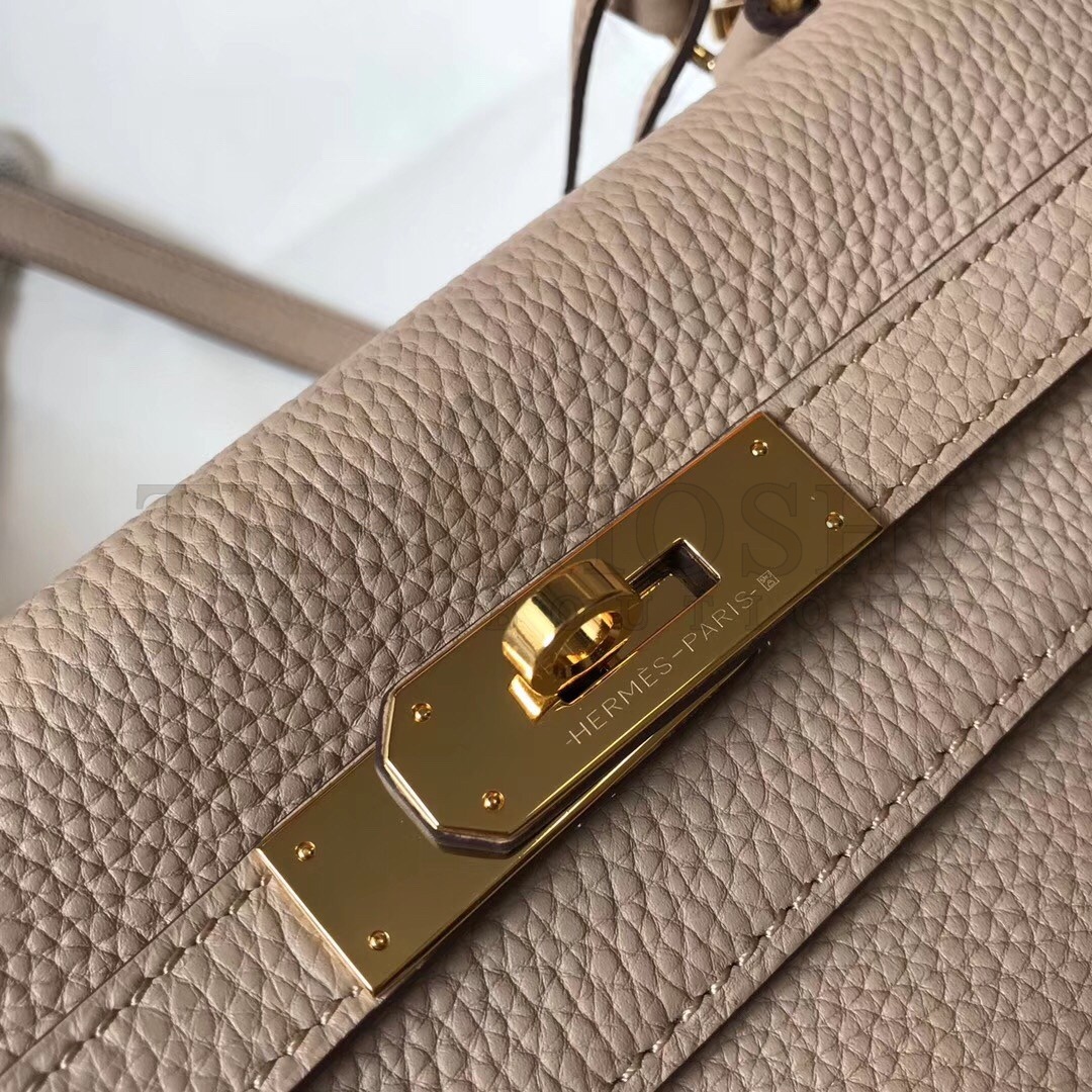 H**me5 Kelly 32cm Retourne Bag In Argile Clemence Leather Master Quality