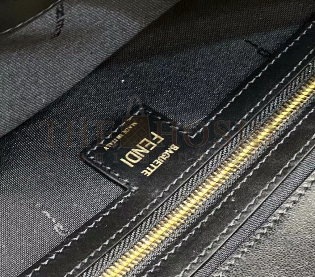 F**di Large Baguette Bag In Black FF Nappa Leather Master Quality