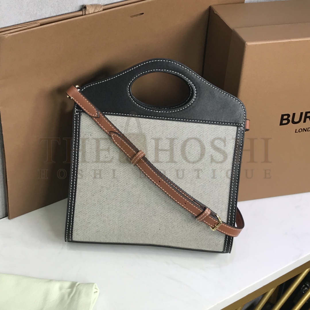 Bv*b*rry Pocket Bag - Canvas and Leather Trim 26.5x23x6 CM Master Quality
