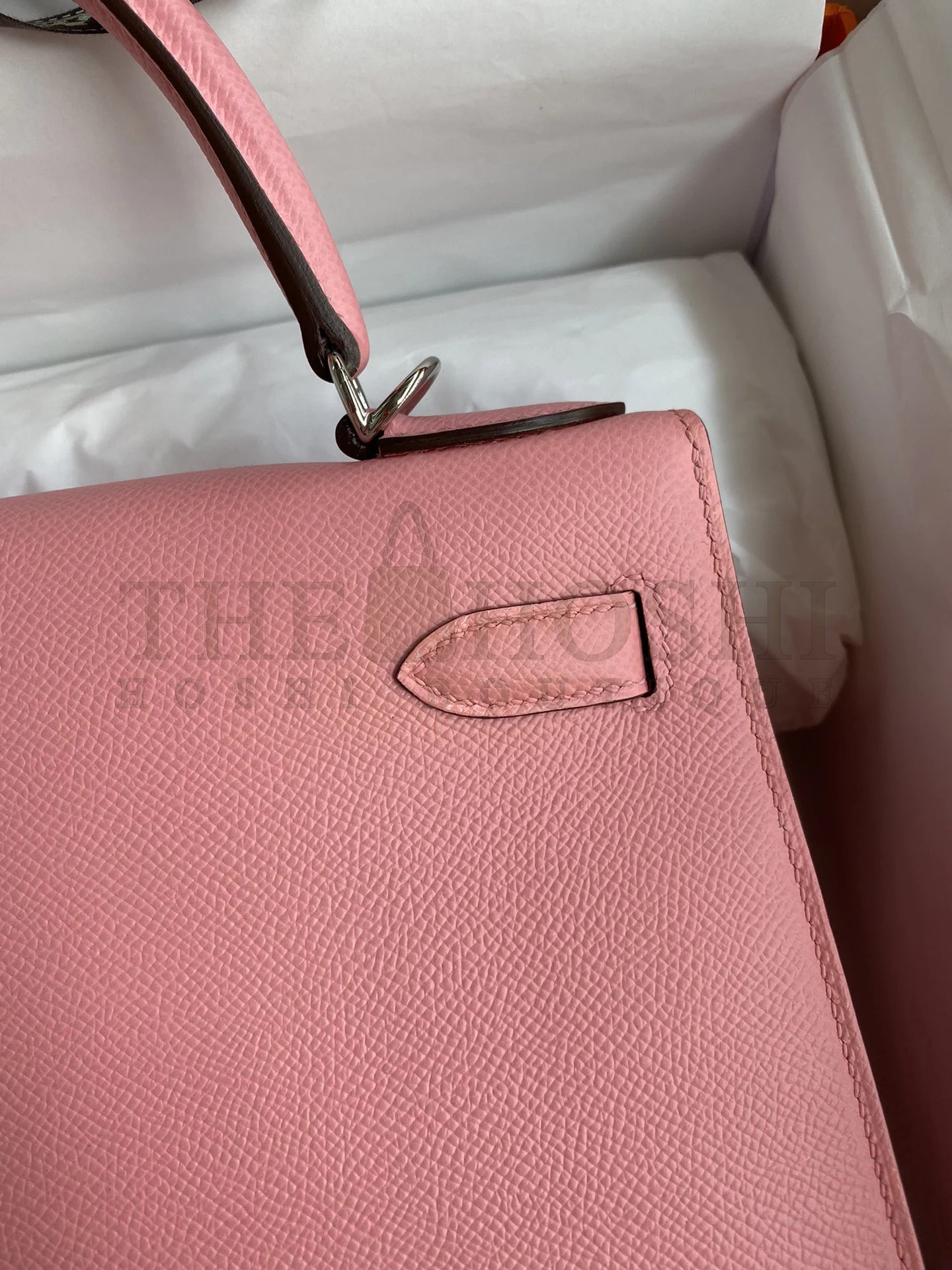 H**me5 Kelly Sellier 28 Handmade Bag In Rose Confetti Epsom Calfskin Master Quality