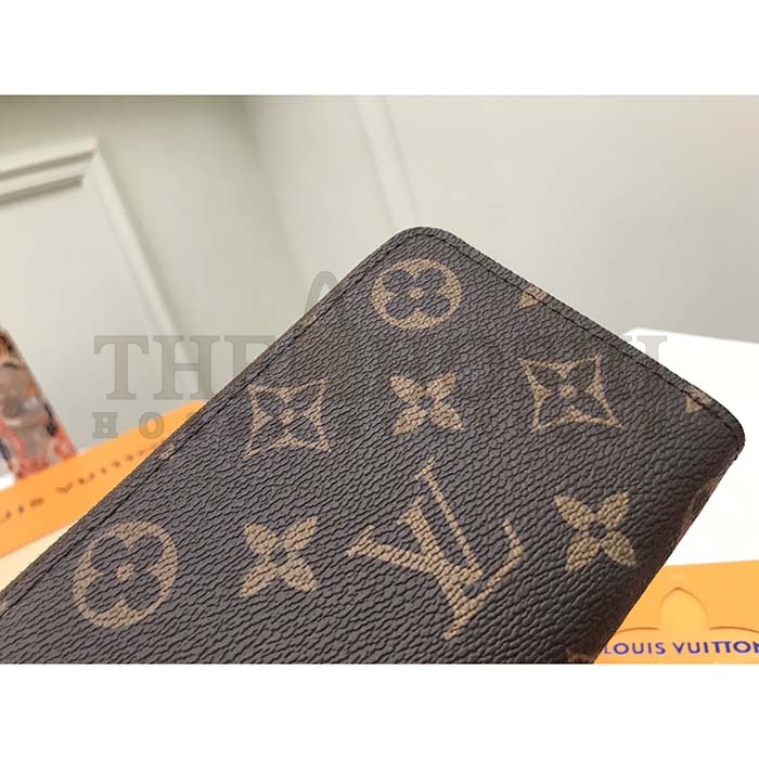 L0vis Vvtt0n LV Unisex Clémence Wallet Brown Red Damier Ebene Coated Canvas Master Quality