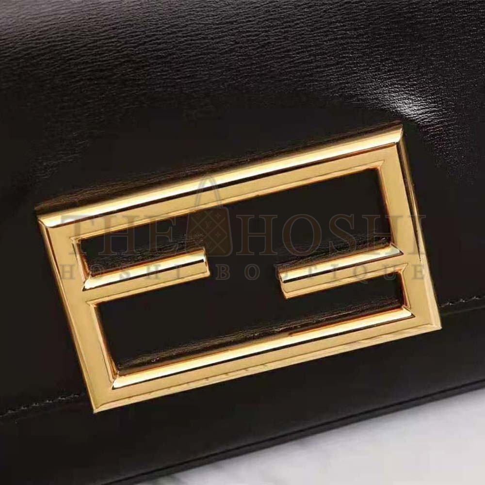 F**di Women Wallet on Chain with Pouches Leather Mini-Bag-Black Master Quality