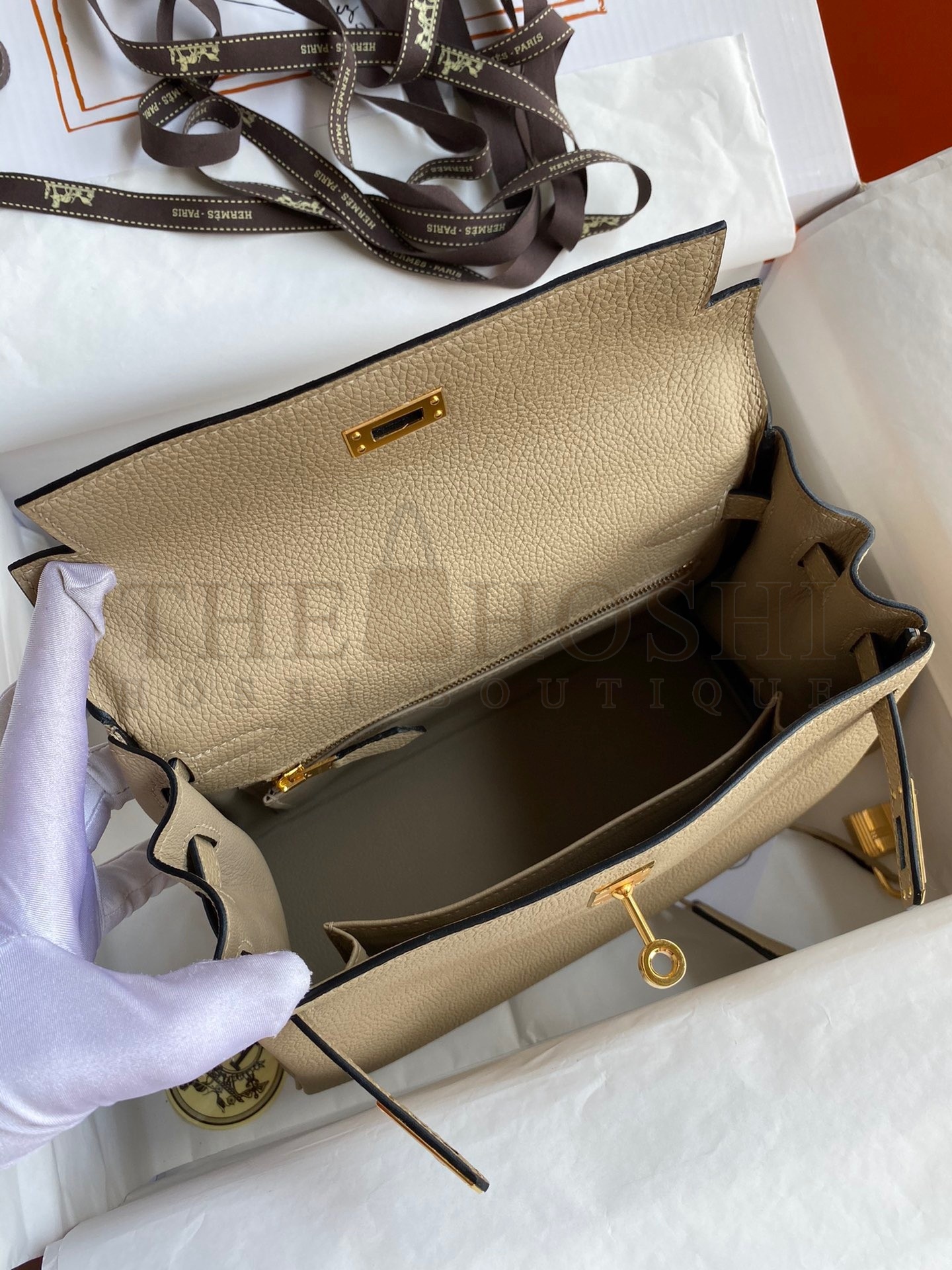 H**me5 Kelly Retourne 25 Handmade Bag In Trench Clemence Leather Master Quality