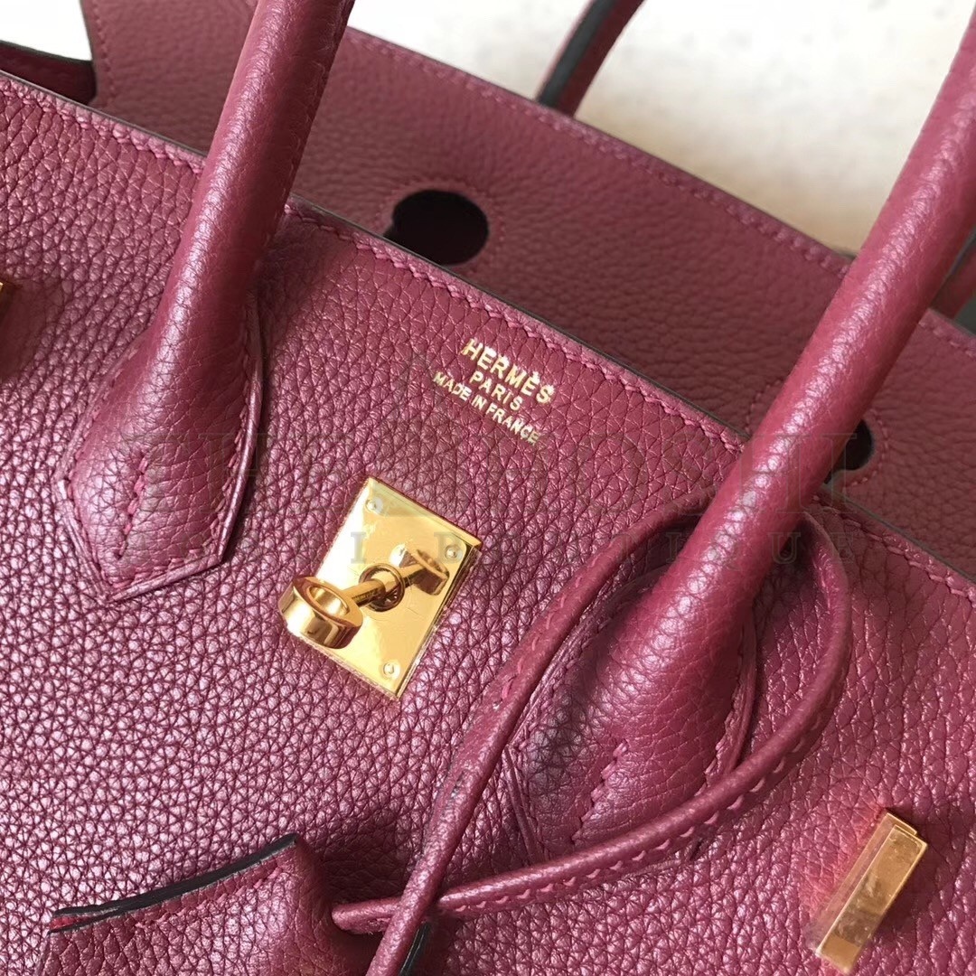 H**me5 Ruby Birkin 25cm Clemence Handmade Bag Master Quality