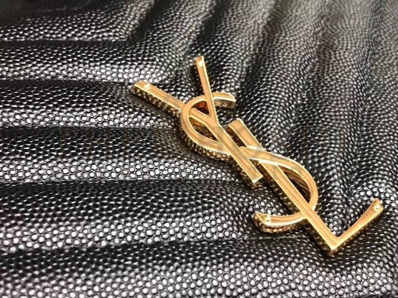 Sa1nt Lau*nt Monogram Clutch In Black Grained Leather Master Quality