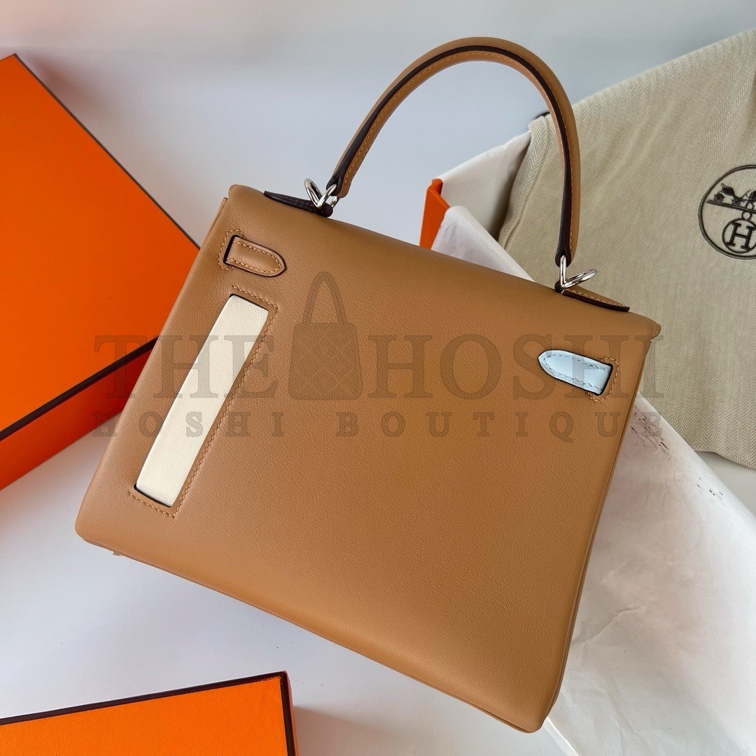 H**me5 Kelly Colormatic 25 Handmade Bag in Chai Swifit Leather Master Quality