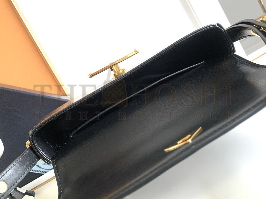 Pra*a Shoulder Bag in Black Smooth Calfskin Master Quality
