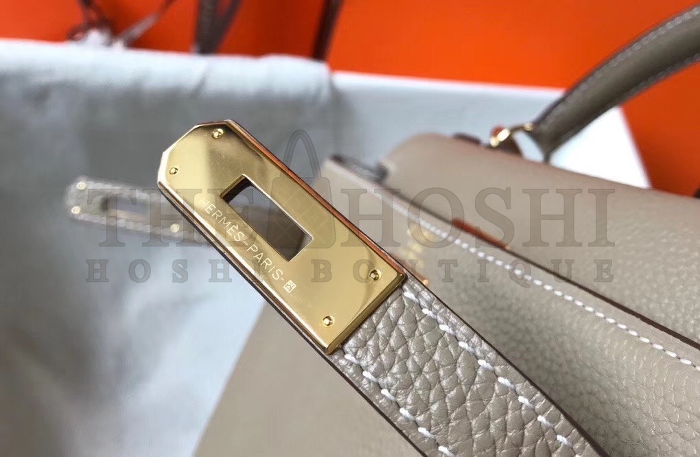 H**me5 Grey Clemence Kelly 25cm GHW Bag Master Quality