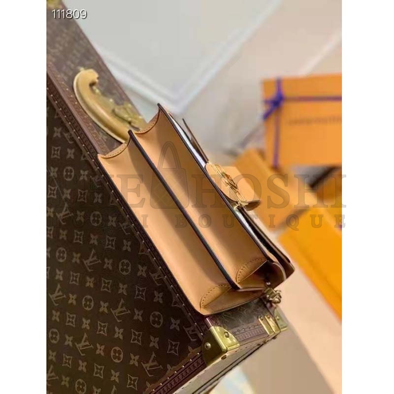L0vis Vvtt0n LV Women Dauphine MM Handbag Ecru Caramel Since 1854 Jacquard Master Quality