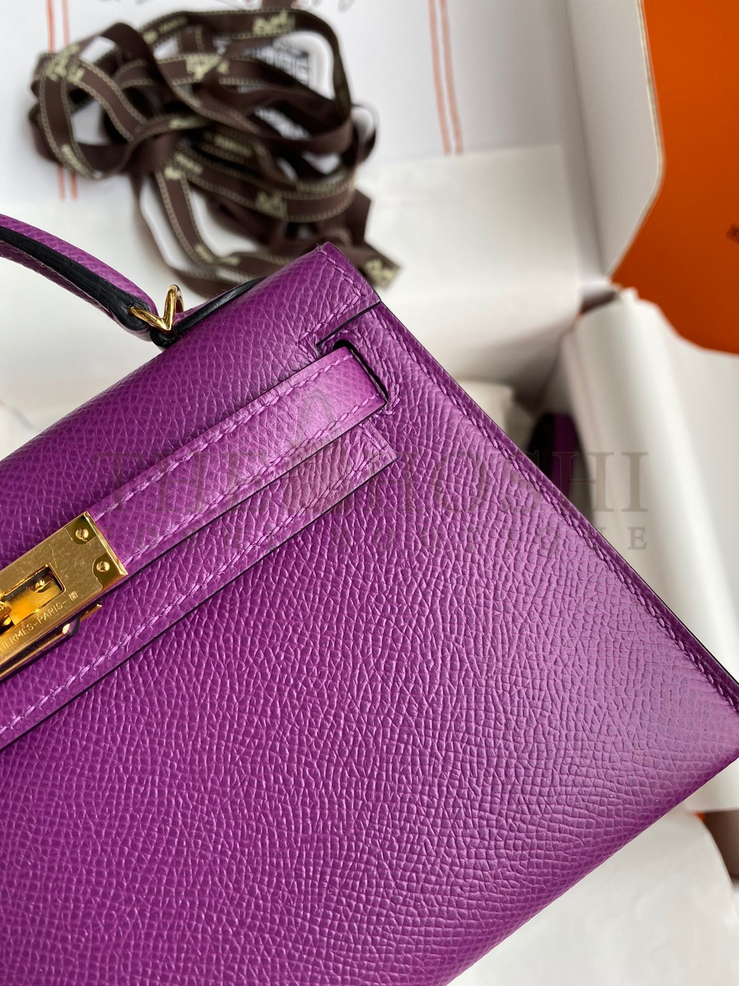 H**me5 Kelly Mini II Sellier Handmade Bag In Anemone Epsom Calfskin Master Quality