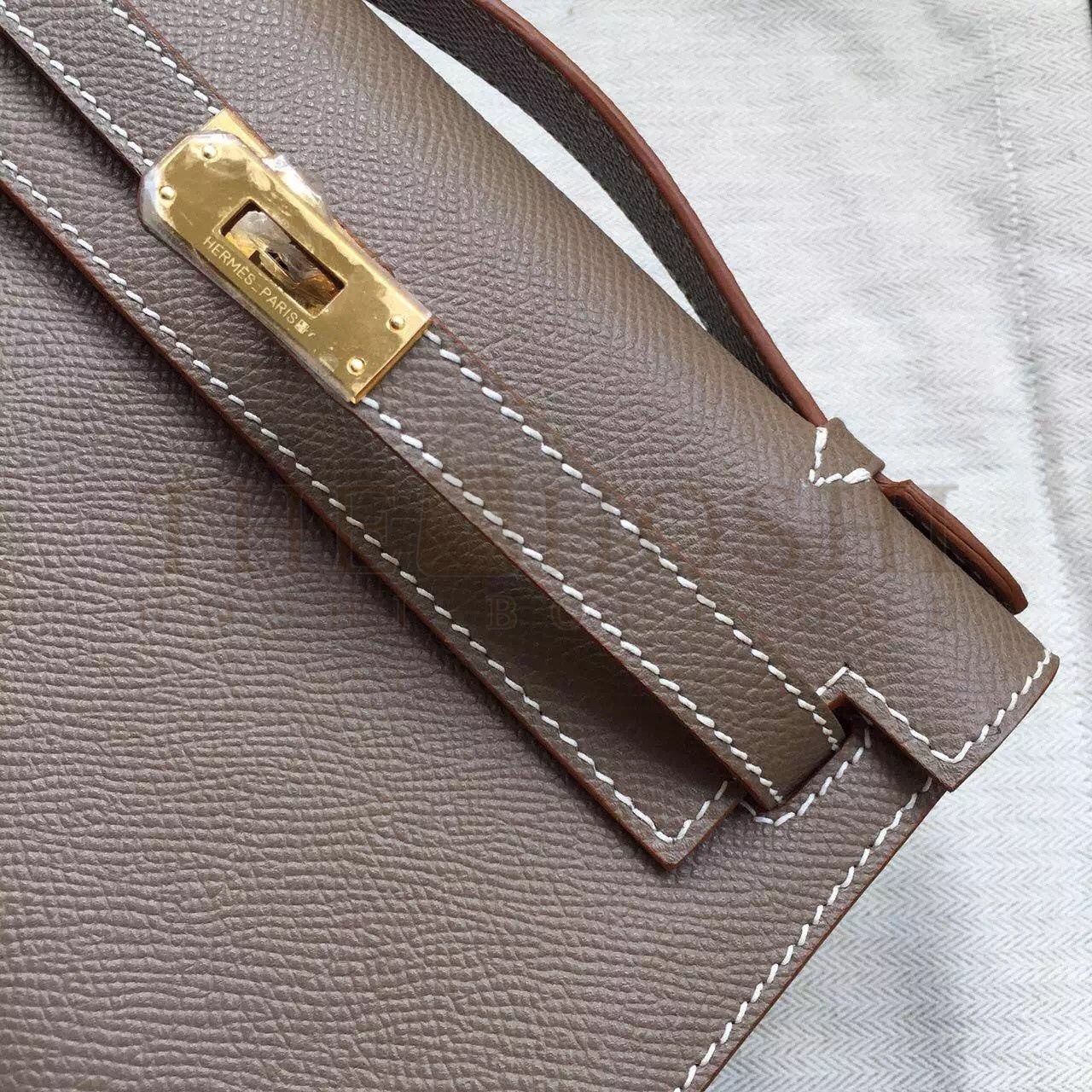 H**me5 Taupe Kelly Pochette Epsom Handmade Bag Master Quality