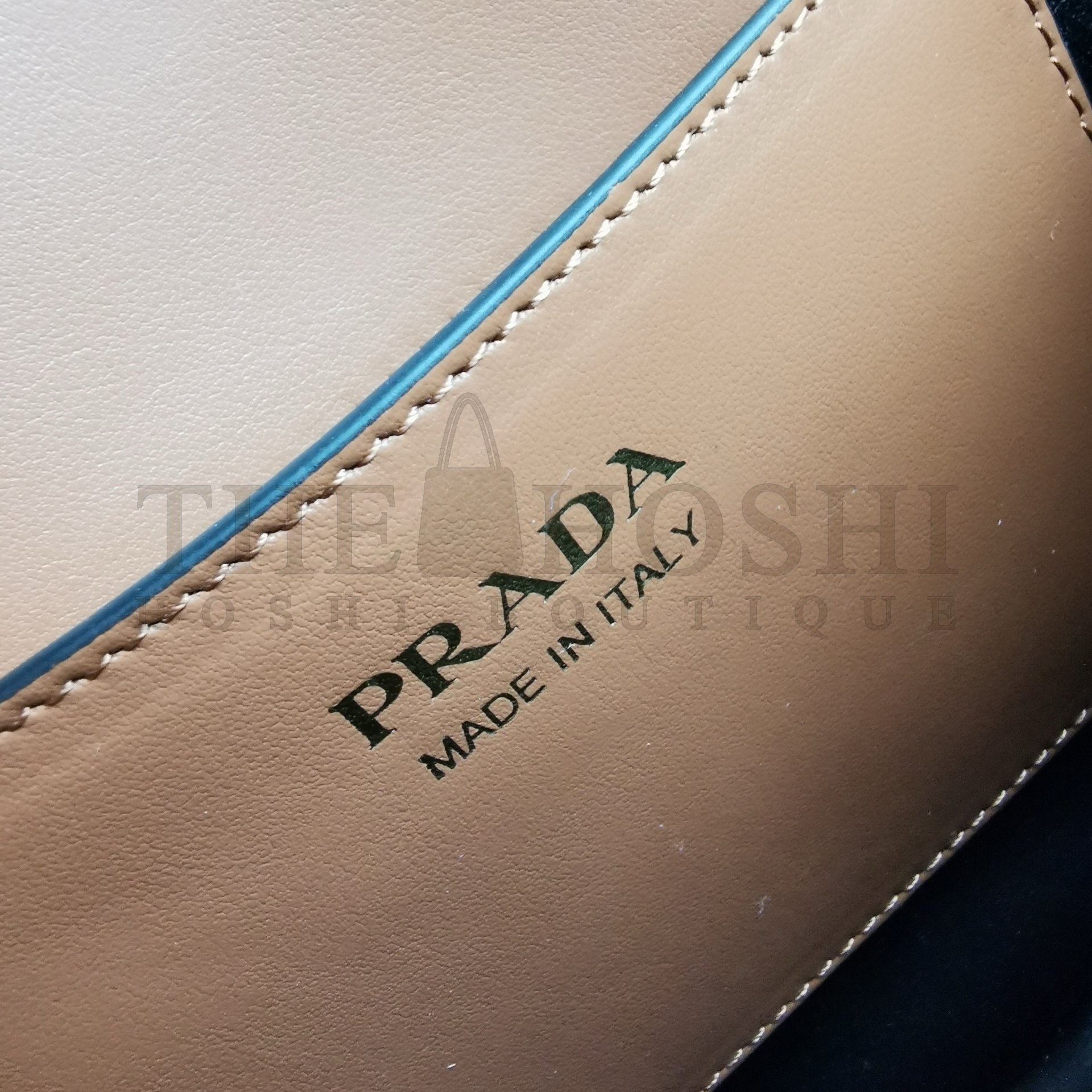 Pra*a Arque Shoulder Bag with Flap in Brown Leather Master Quality