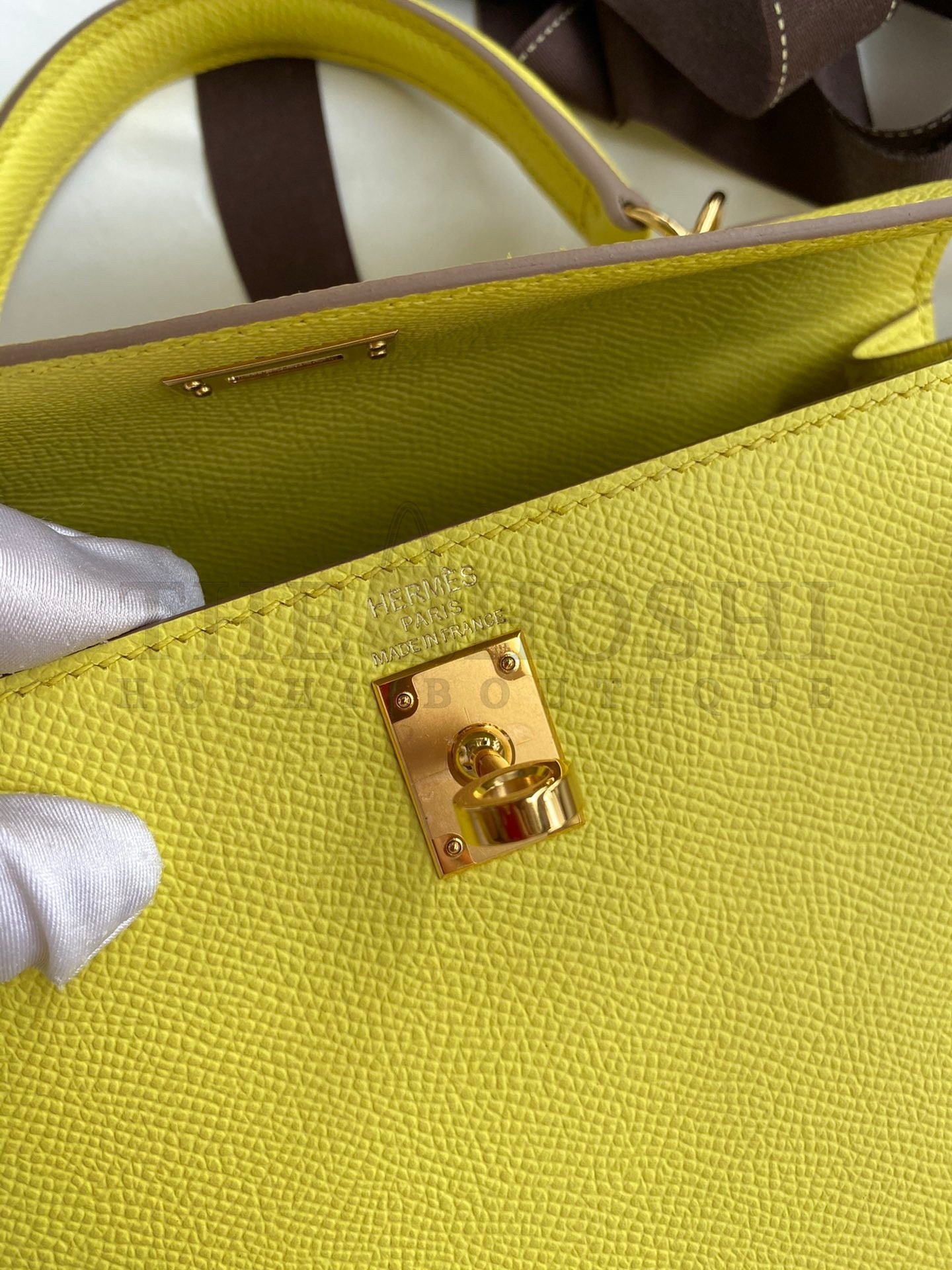 H**me5 Epsom Kelly 25cm Sellier Handmade Lime Bag Master Quality
