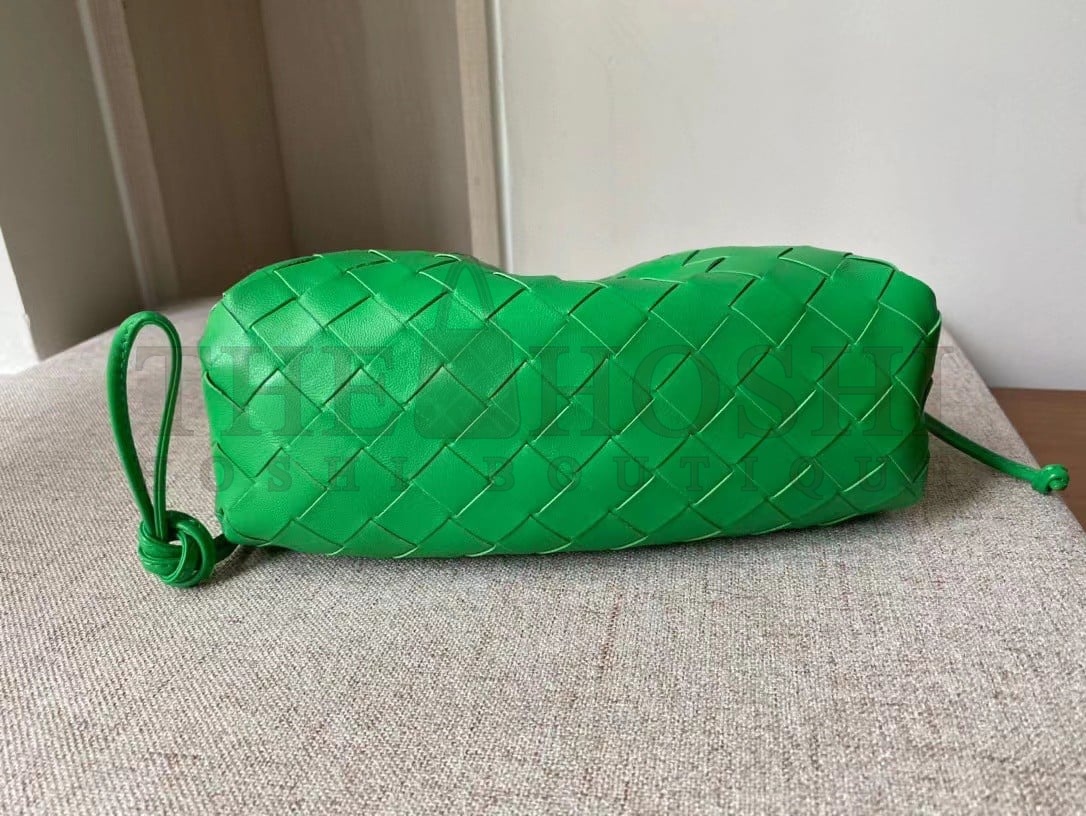 B0tt*ga Ven*ta Mini Pouch with Strap in Parakeet Intrecciato Lambskin Master Quality