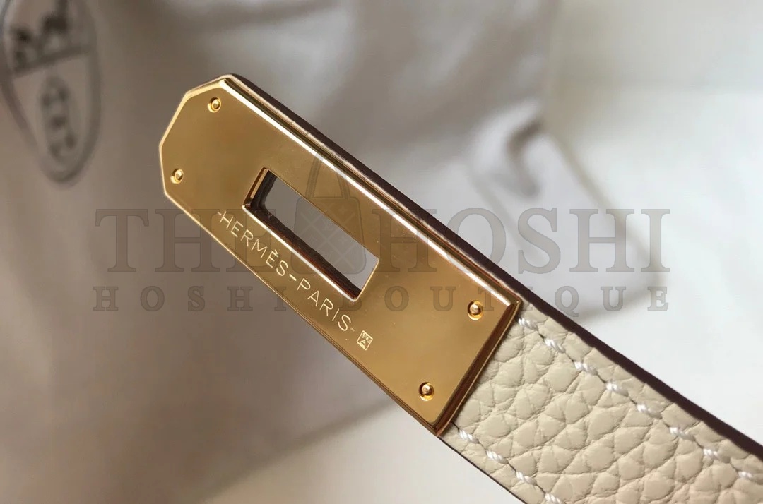H**me5 Kelly 32cm Retourne Bag in Craie Clemence Leather GHW Master Quality