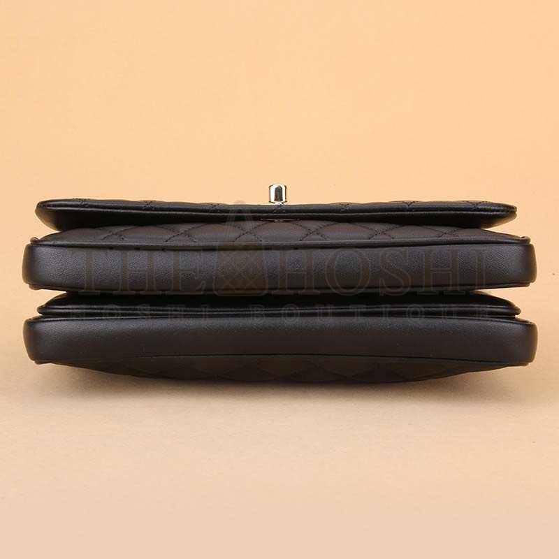 Ch**el Women CF Flap Bag in Calfskin Leather with Top Handle-Black Master Quality