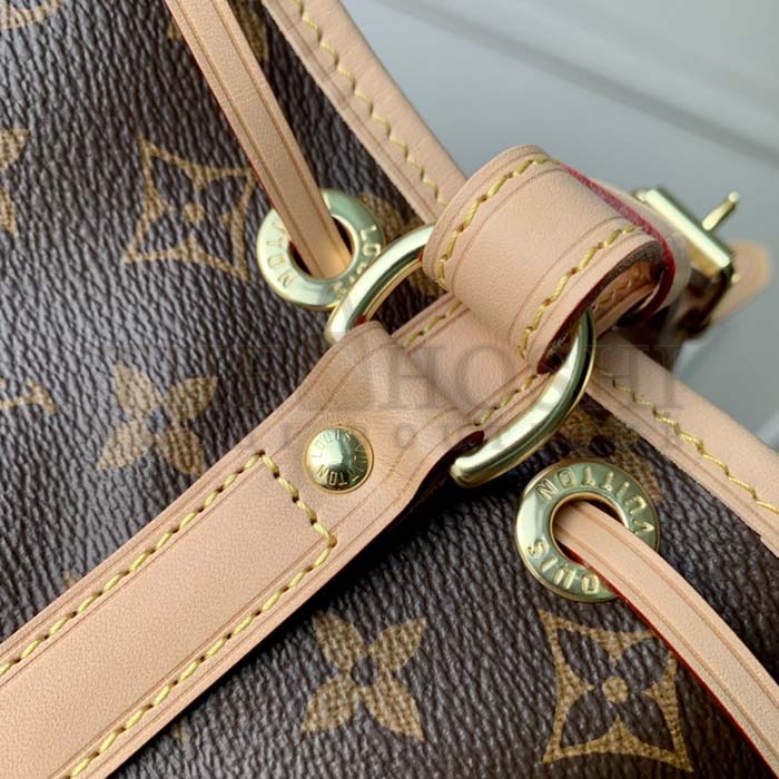 L0vis Vvtt0n LV Women Noé BB Bucket Bag Monogram Coated Canvas Cowhide Leather Master Quality