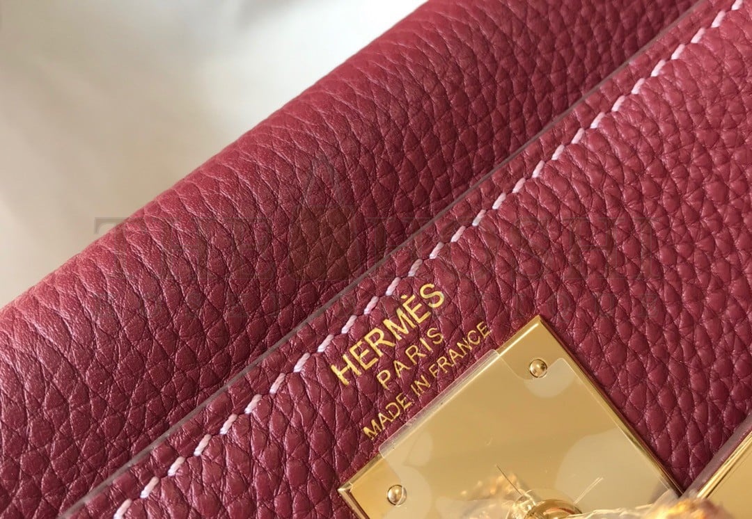 H**me5 Kelly 25cm Retourne Bag in Bordeaux Clemence Leather GHW Master Quality