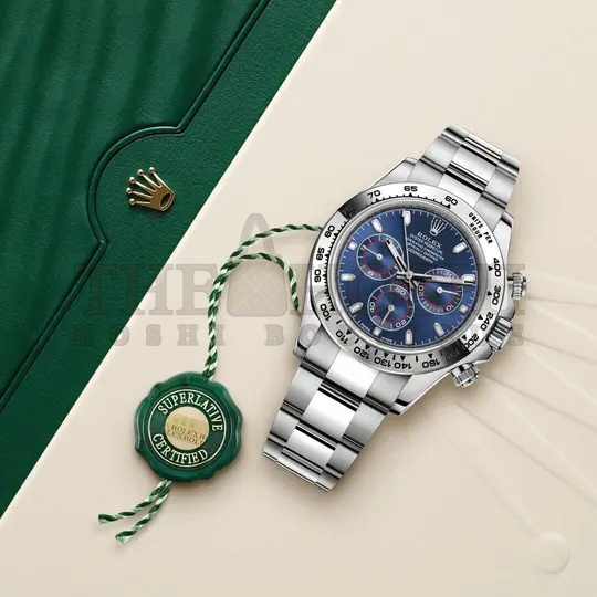 R01ex Cosmograph Daytona 116509 Blue Index Oyster White Gold Mens Watch Master Quality