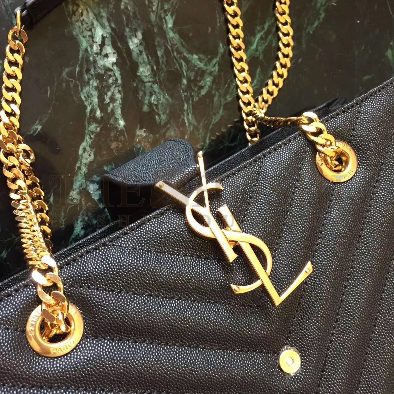 Sa1nt Lau*nt Black Monogram Tote Bag Master Quality