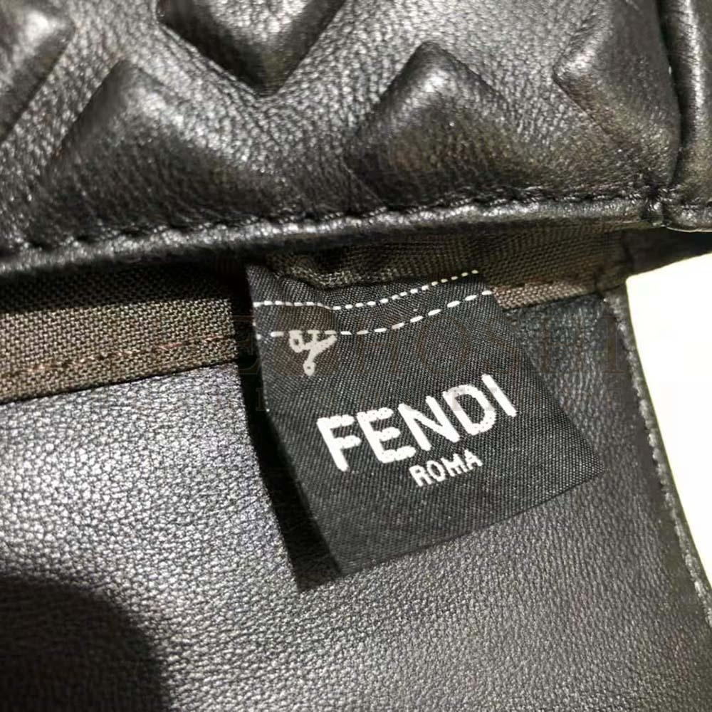 F**di Women Iconic Mini Baguette Black Leather Bag Master Quality