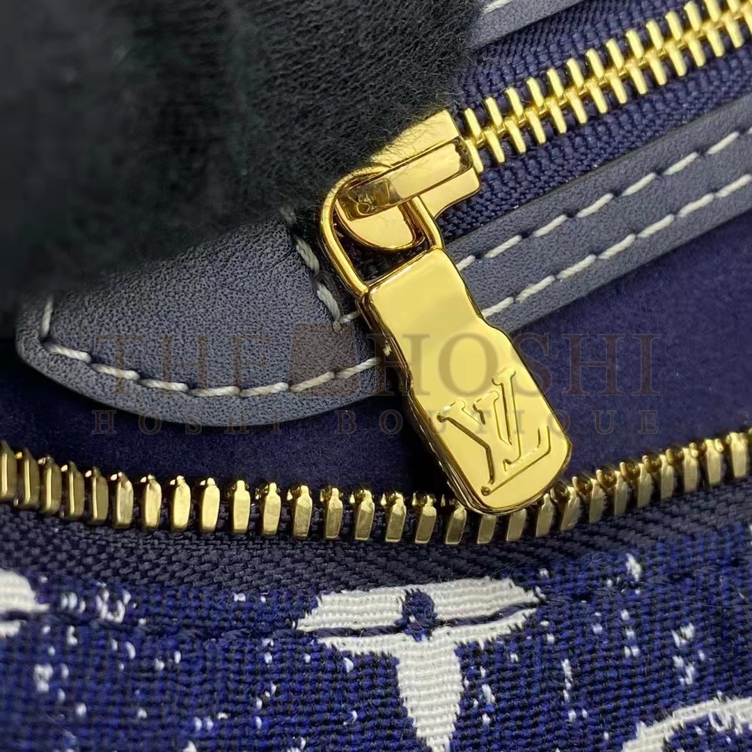 L0vis Vvtt0n LV Women Speedy Bandoulière 25 Handbag Navy Blue Denim Jacquard Calfskin Master Quality