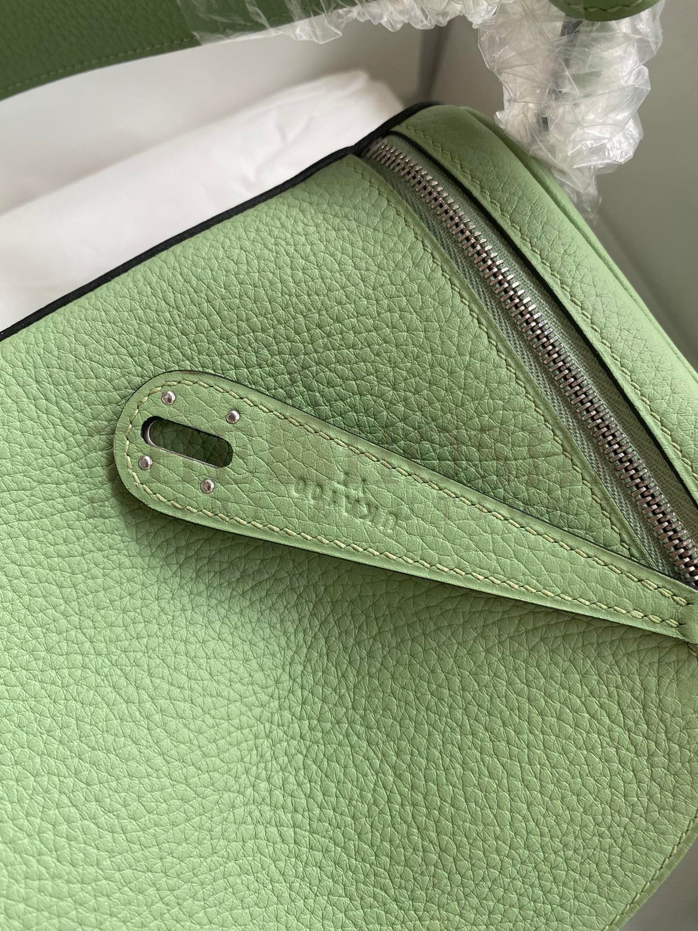 H**me5 Lindy 26 Handmade Bag In Vert Cypres Clemence Leather Master Quality