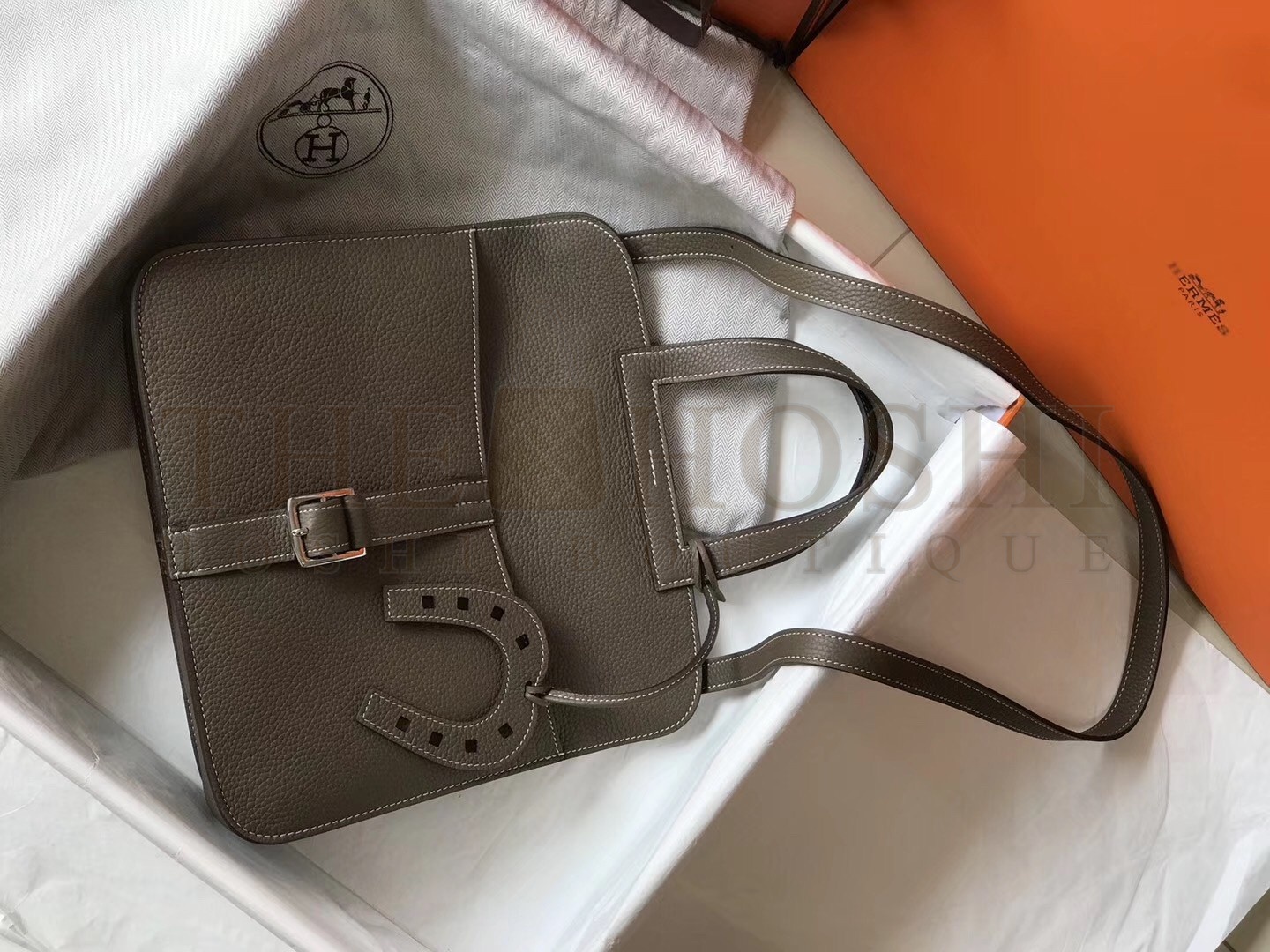 H**me5 Halzan Bag In Etoupe Clemence Leather Master Quality