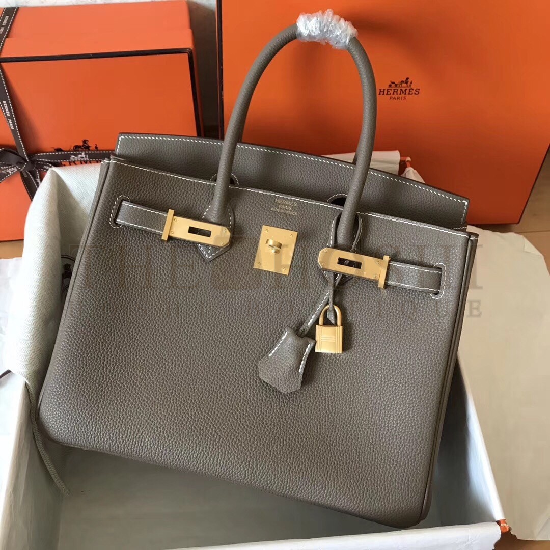 H**me5 Etain Birkin 30cm Clemence Handmade Bag Master Quality