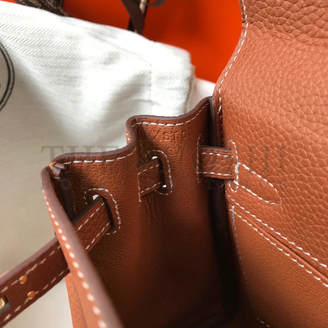 H**me5 Kelly 20cm Bag In Gold Clemence Leather GHW Master Quality