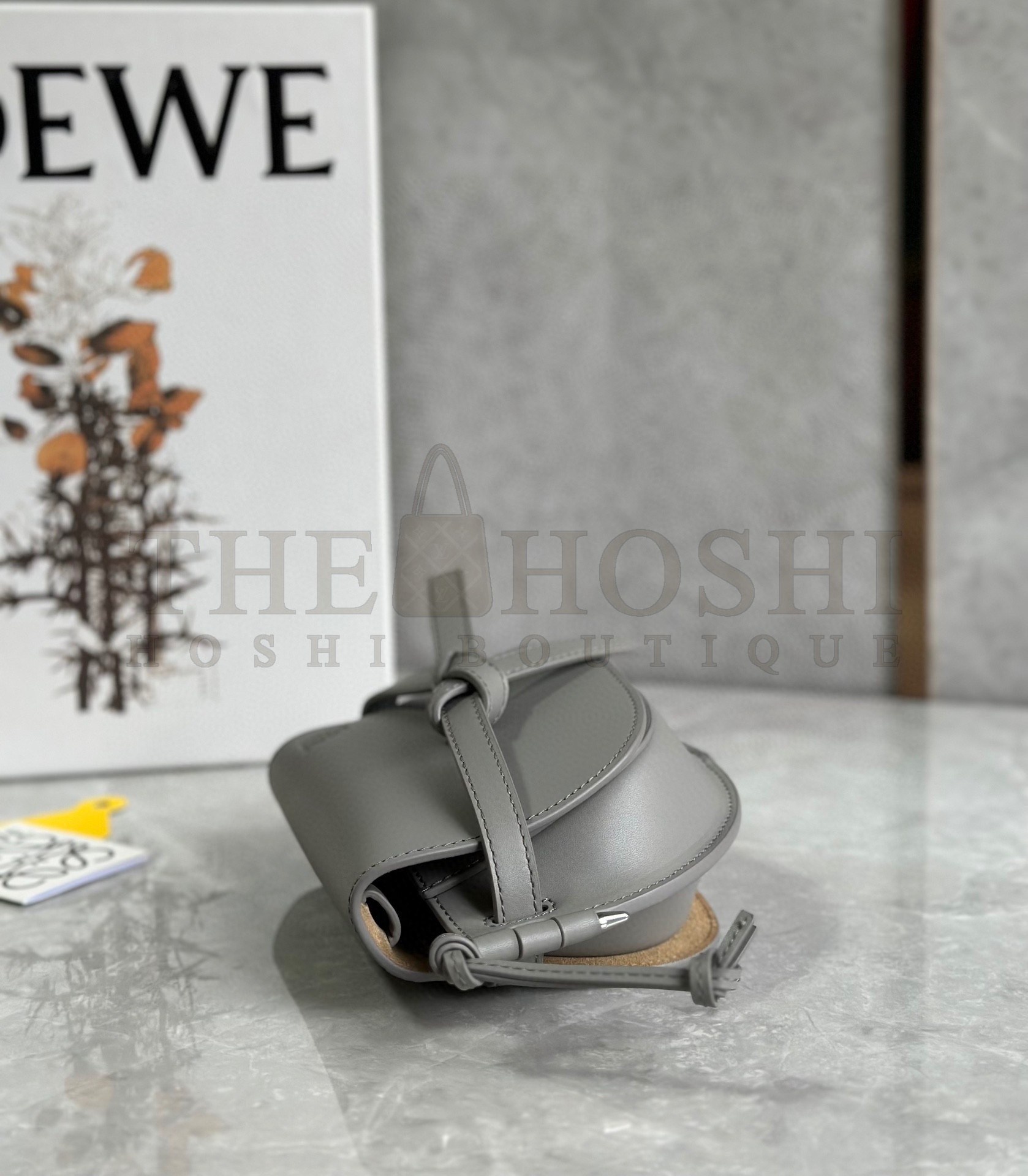 L0ew* Gate Dual Mini Bag In Grey Calfskin Master Quality