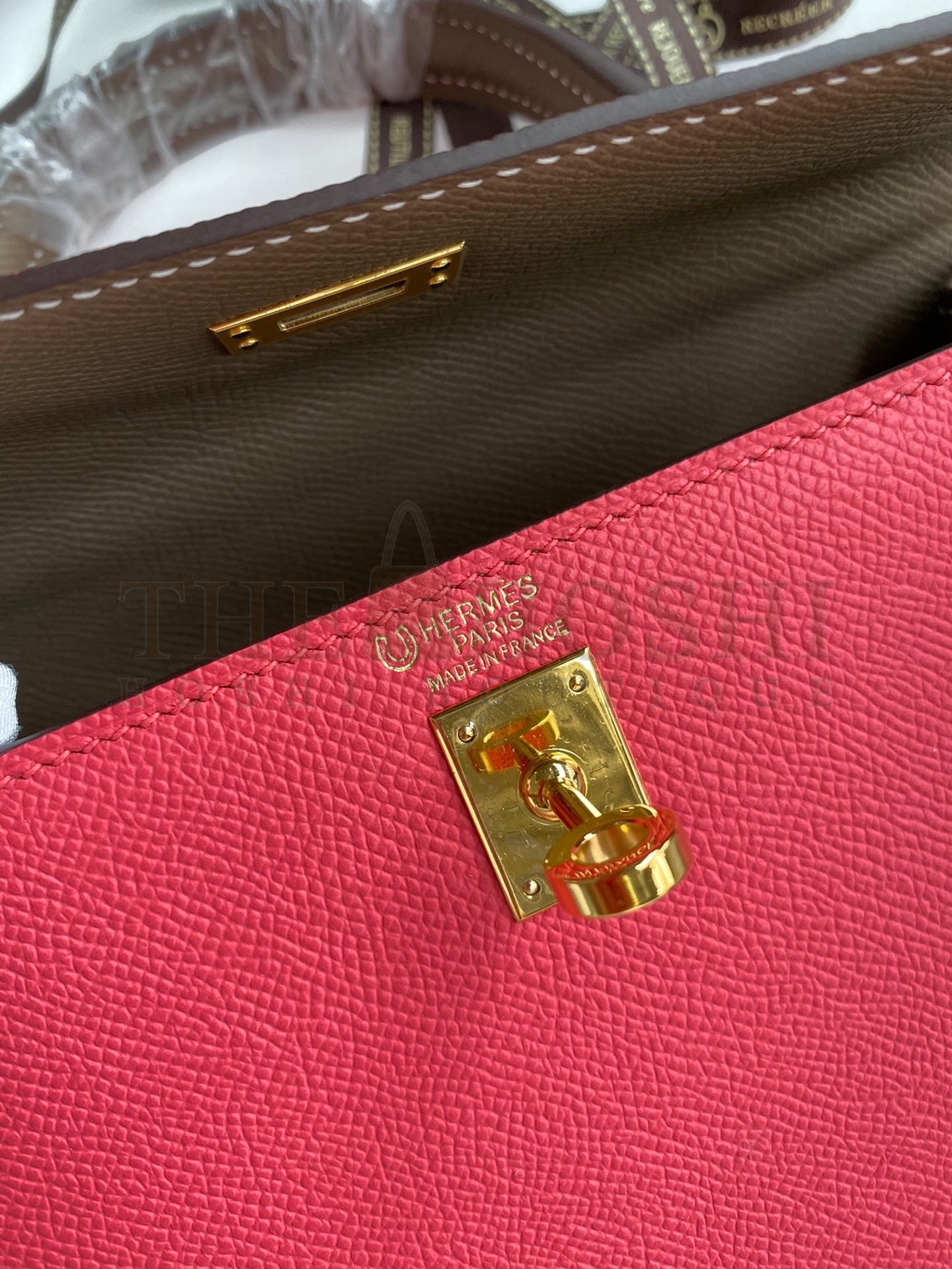H**me5 Kelly Sellier 25 Bicolor Bag in Rose Extremea nd Taupe Epsom Calfskin Master Quality