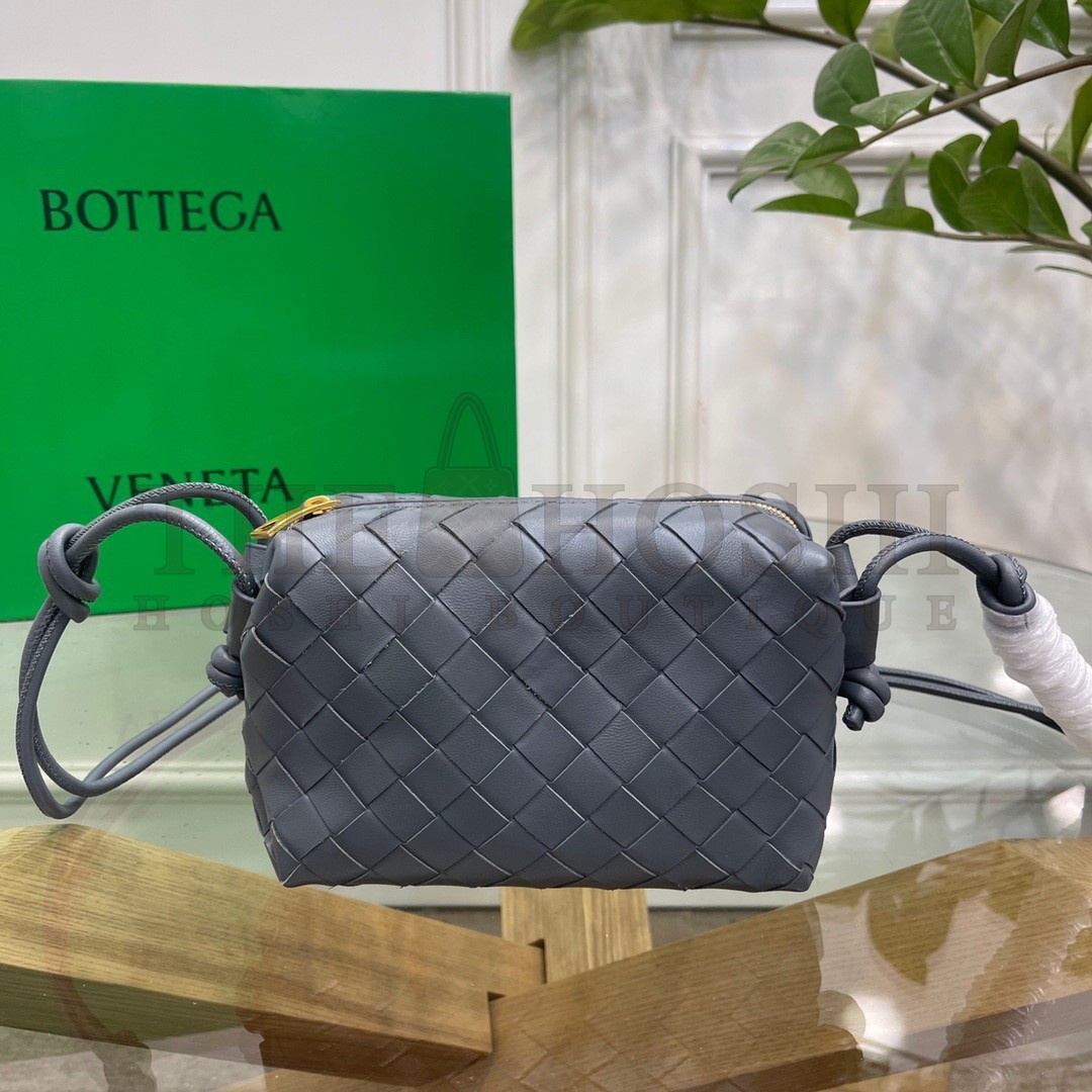 B0tt*ga Ven*ta Loop Mini Bag In Grey Intrecciato Lambskin Master Quality