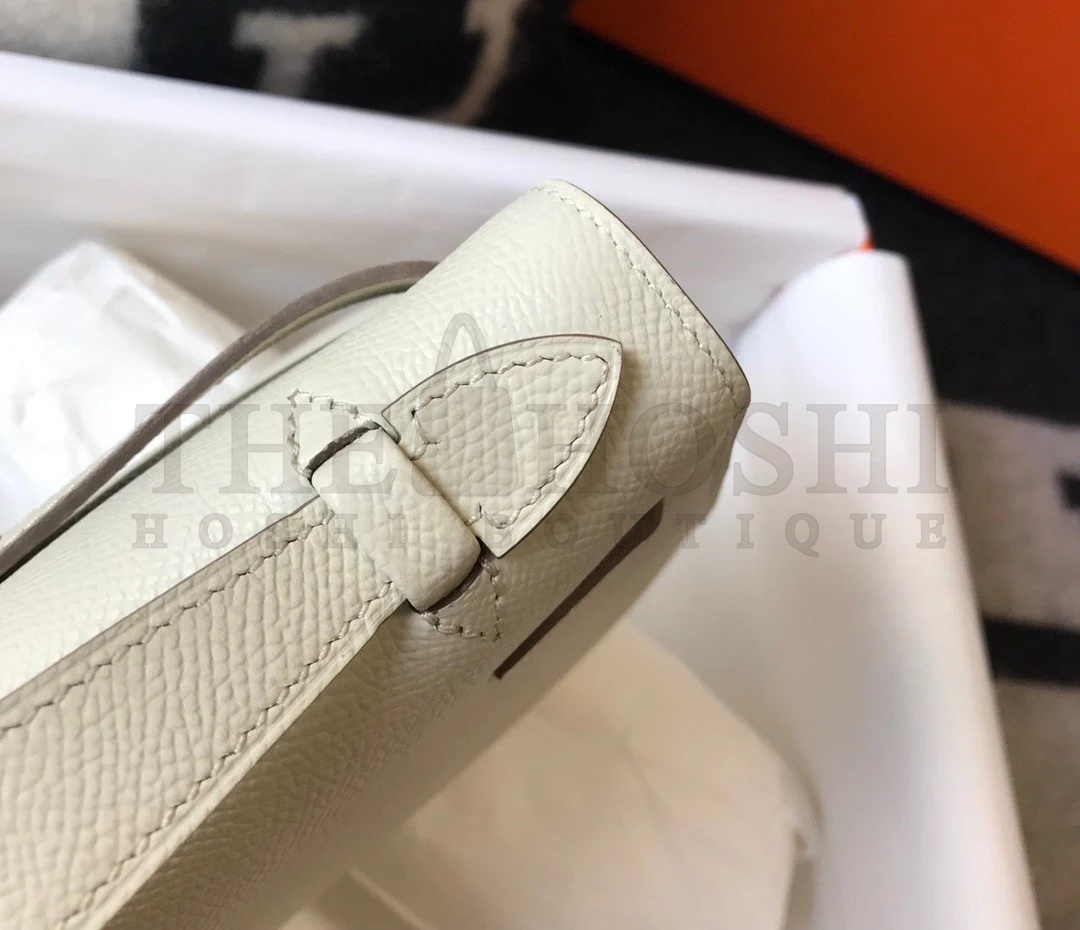 H**me5 Kelly Pochette Clutch Bag In Craie Epsom Leather Master Quality