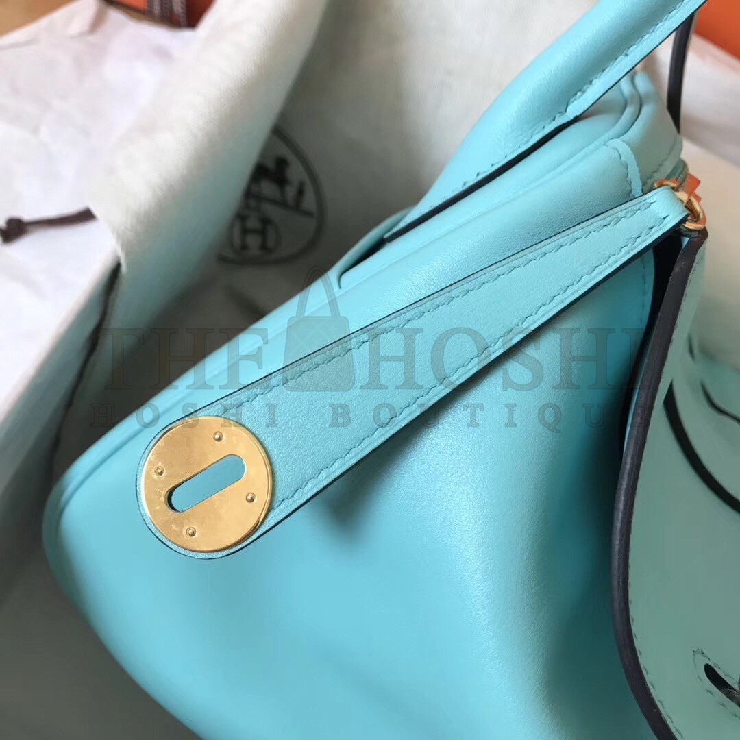 H**me5 Blue Atoll Lindy 26cm Swift Handmade Bag Master Quality