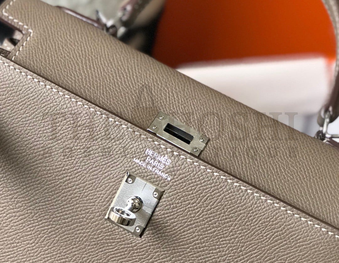 H**me5 Kelly 25cm Sellier Bag in Taupe Epsom Calfskin PHW Master Quality