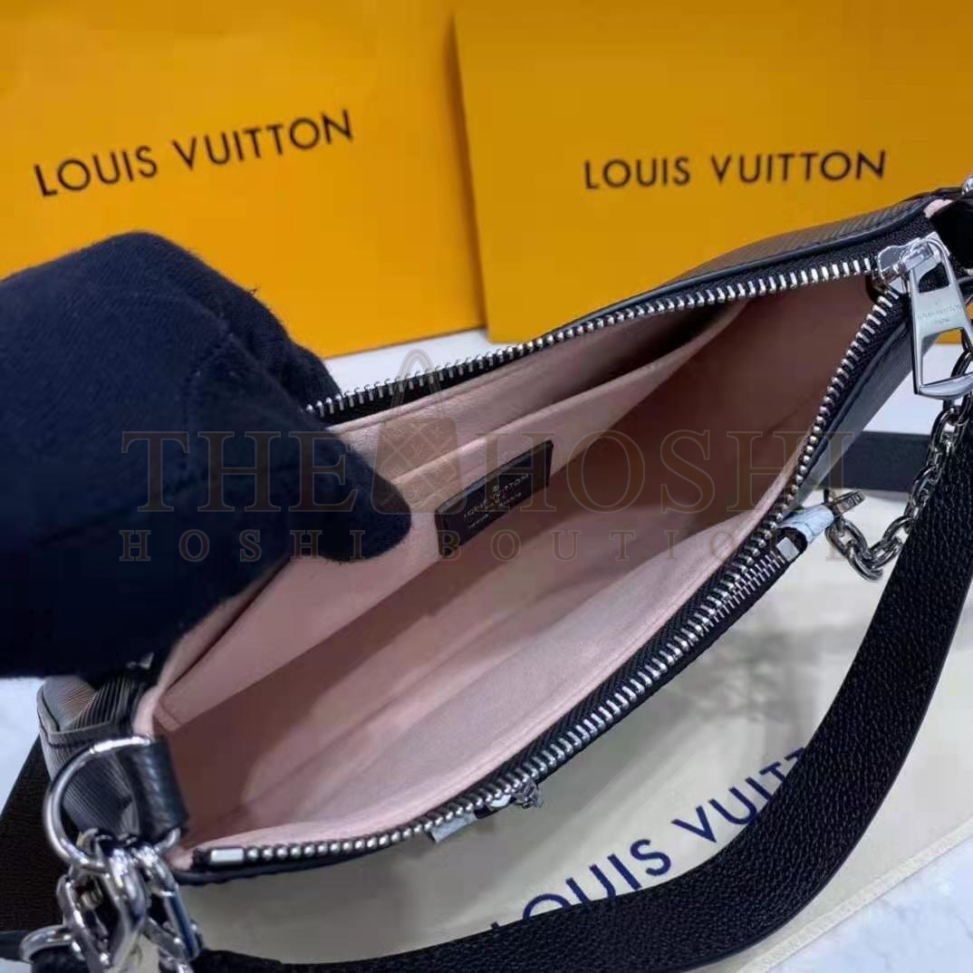 L0vis Vvtt0n LV Women Marelle Handbag Black Epi Grained Cowhide Leather Canvas Master Quality