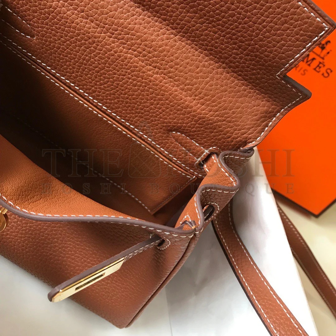 H**me5 Kelly 20cm Bag In Gold Clemence Leather GHW Master Quality