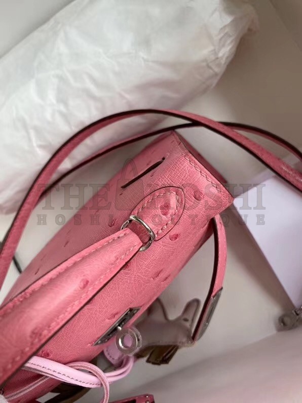 H**me5 Terre Cutie Ostrich Kelly Mini II Handmade Bag Master Quality
