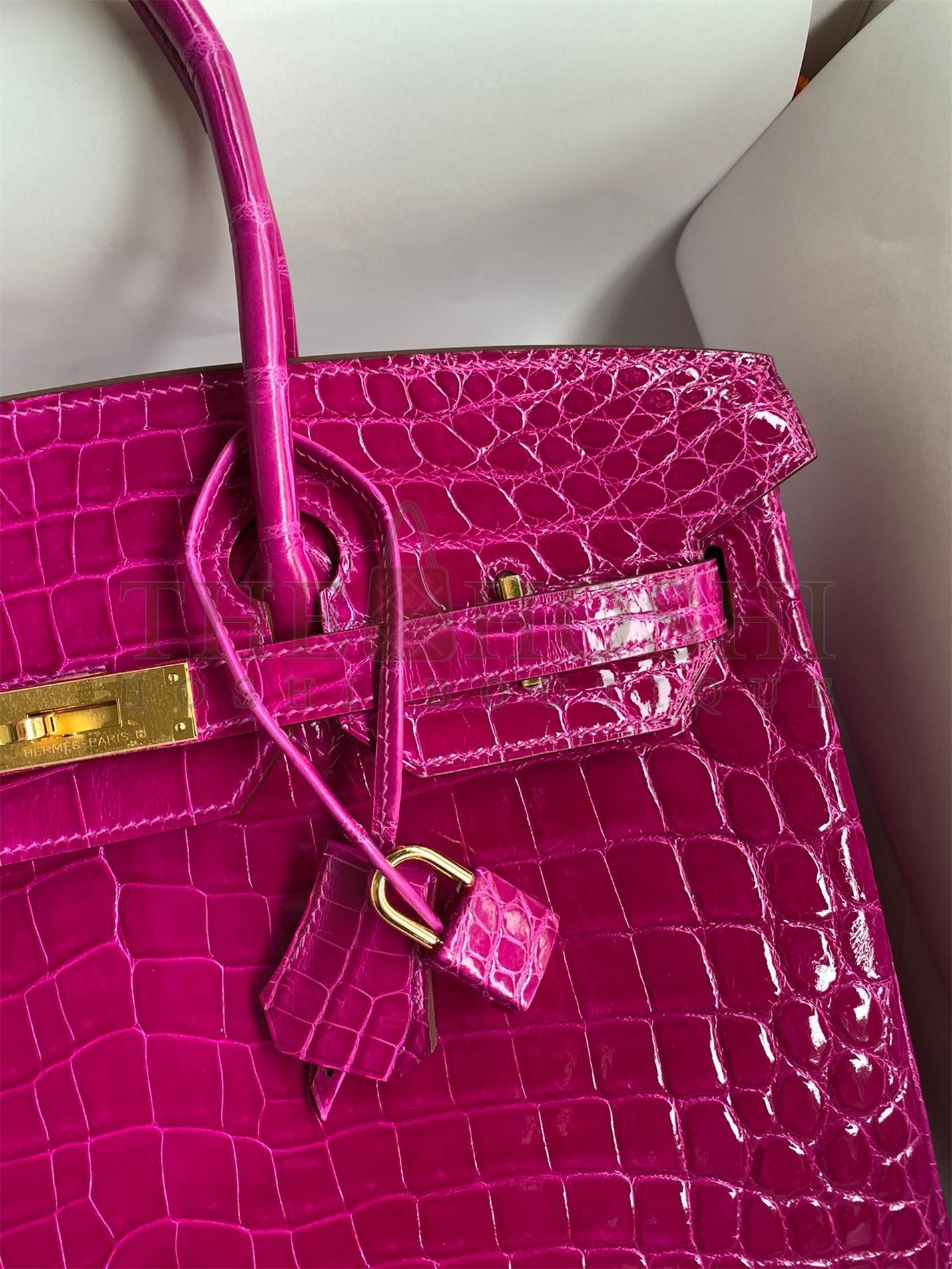 H**me5 Birkin 35 Retourne Handmade Bag In Etain Epsom Calfskin Master Quality